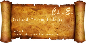 Csiszár Emilián névjegykártya